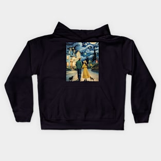 Starry Night Cat, Van Gogh Cat, Cat Lover, Cat Mom, Cat Dad Kids Hoodie